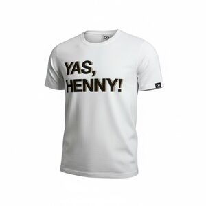 NWT Queer Eye Unisex White Short Sleeve Graphic Tee Shirt “Yes Henny” - Size M